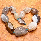 Natural Agate Graduated Nugget Gemstone Beads