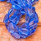 Blue Czech Glass Heart Shape Beads