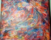 Original abstract art work in acrylic by young Texas Painter, Robichau