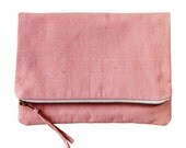 Naturally Dyed Organic Cotton Clutch - Pink