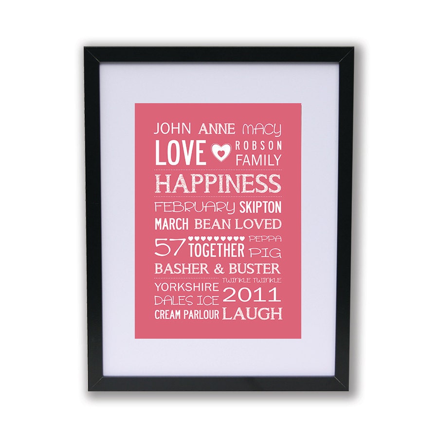 16 x 20" Family Memories Typography Poster
