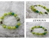 Bracelet "Mint explosion" (light and dark green onyx, serpentine mix)