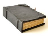black leather journal diary notebook, black journal, hand made sketchbook, blank book journal, hand made paper, handcrafted journal