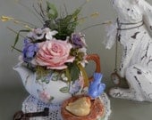 Whimsical Teapot Wedding centerpiece Garden Tea Party