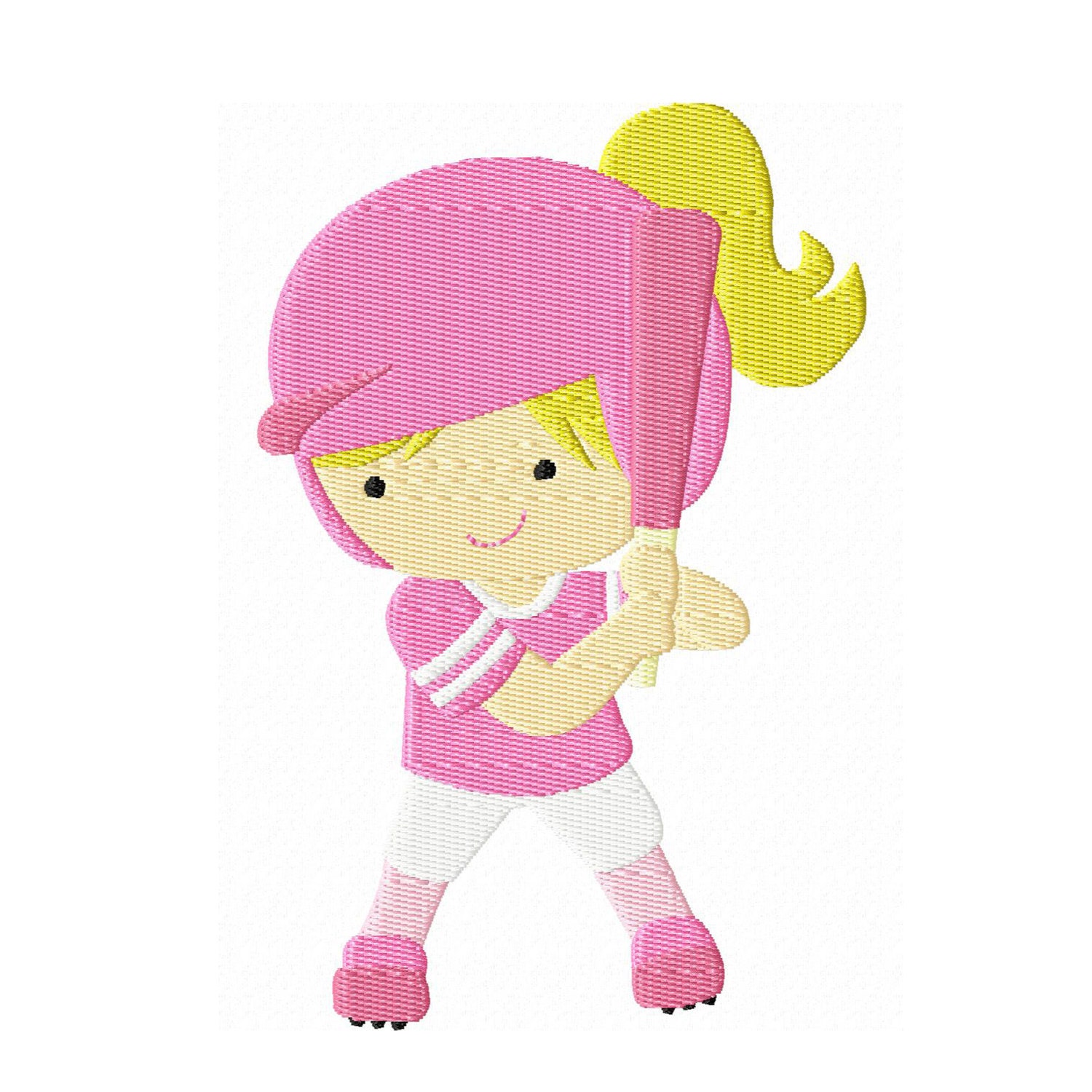 Instant Download 4X4 Cute Softball Girl Embroidery Design All Formats Available