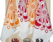 Tea Towel - hand screen printed - eco friendly inks - assorted colours - cotton - TIC Floral - TongueinChicHome