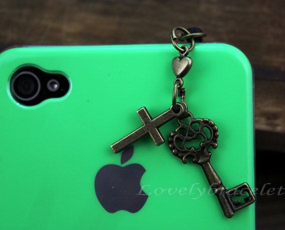 Restoring ancient ways is the key and the bronze cross, headset cap dustproof plug, suitable for all 3.5 mm phone