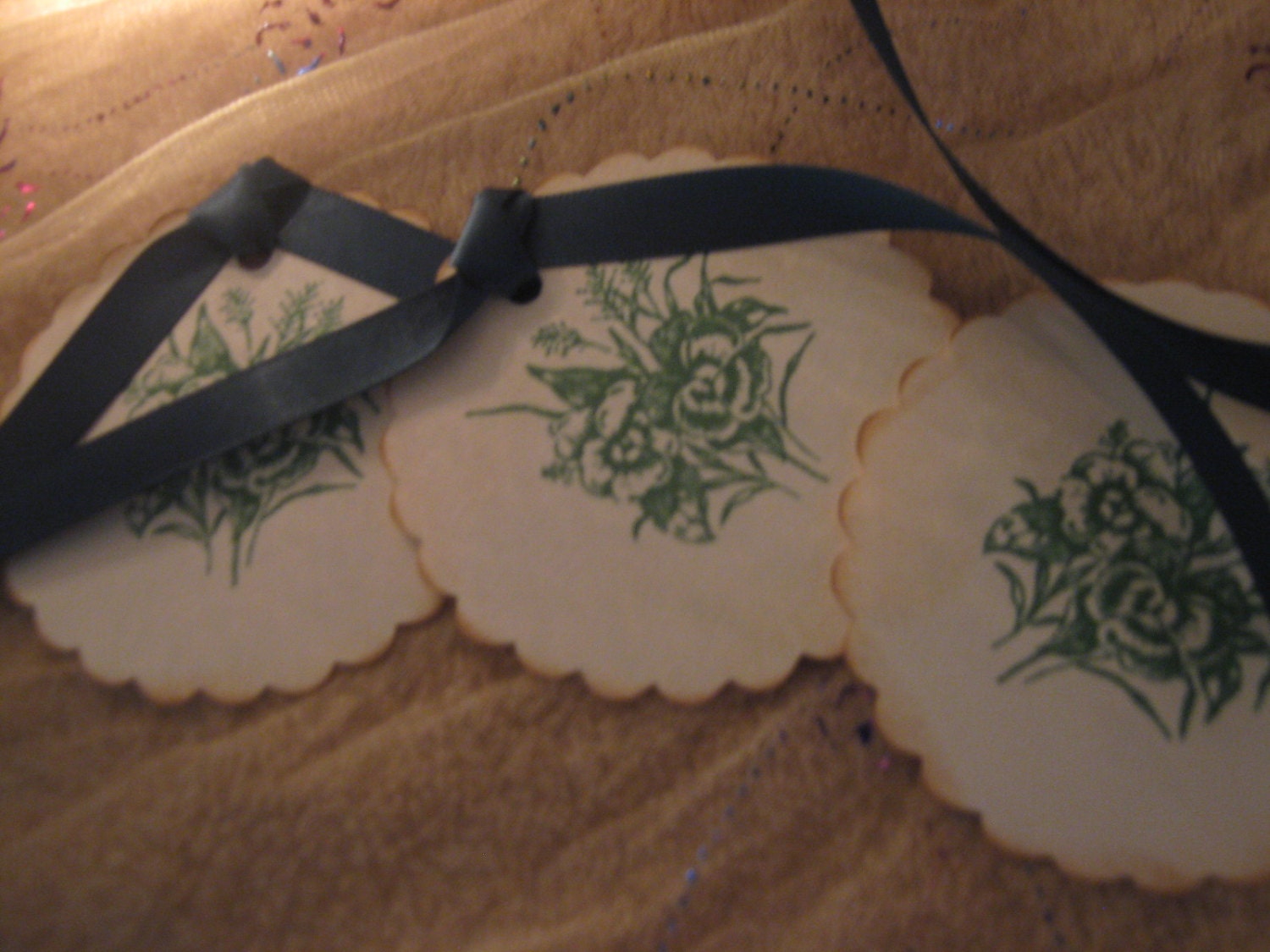 Handmade Vintage Wild Flowers Gift Tags, Journal Tags,Party Favors