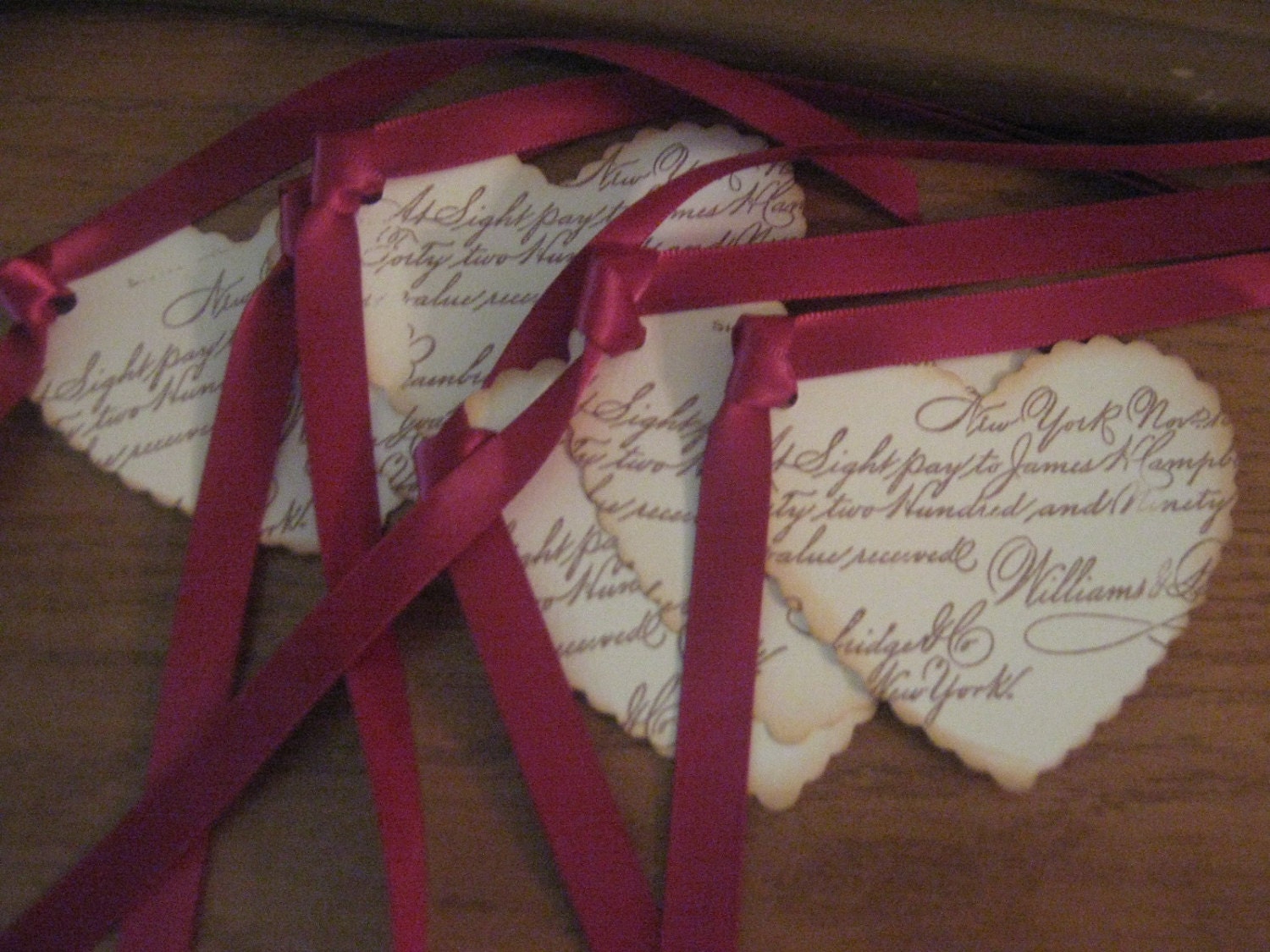 Vintage Handmade Sweet Hearts Gift Tags, Wish Tags, Hang Tags, Party Favors, Journal Tags