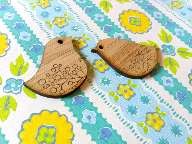 Wooden Bird Duo Laser Cut Supplies