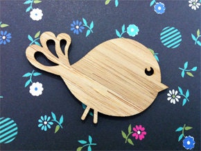 Bamboo Chickadee  Bird Laser Cut Supplies 3 pce