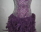 Handmade Custom Purple Sweetheart Sexy Fluffy Beading Crystal Tiered Mini Bridesmaid/Party/Prom/Homecoming/Cocktail/Evening Dress Gown