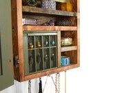 Wall mounted jewelry storage from repurposed wood..... by WoodenToWhimsy