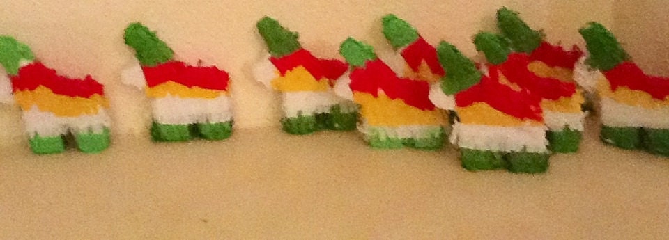 5Tiny Donkey 3.5"x4"x1" piñatas for a fiesta party favor