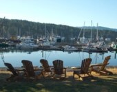 Waiting for the Sunset, digital photograph, boats, port, dock, 16x24, fine art, Canada, island