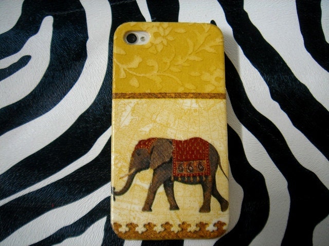 The  Thai elephant  style for iphone 4,4s  / hard case / decoupage  case