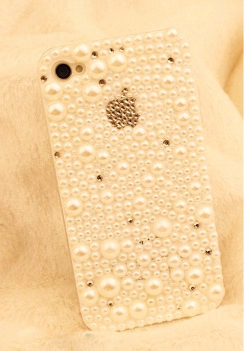 Apple logo pearl  iPhone 4 case iPhone 5 case iPhone 5 cover iphone 4s case bling bling iphone case,iphone cover