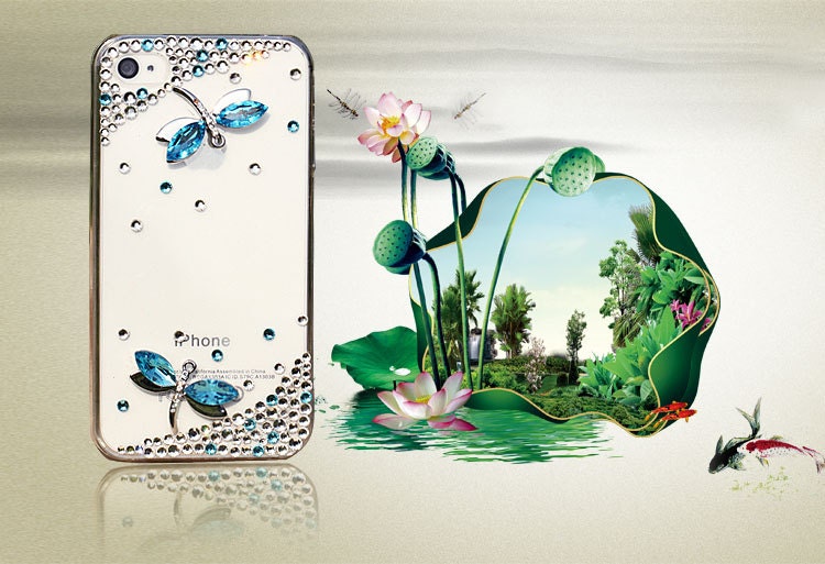 Two dragonflies iPhone 4 case iPhone 5 case iPhone 5 cover iphone 4s case bling bling iphone case,iphone cover
