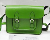 Green Handmade cow leather tote/woman's bag/shoulder bag/briefcase/messenger bag/leather bag/handmade bag/