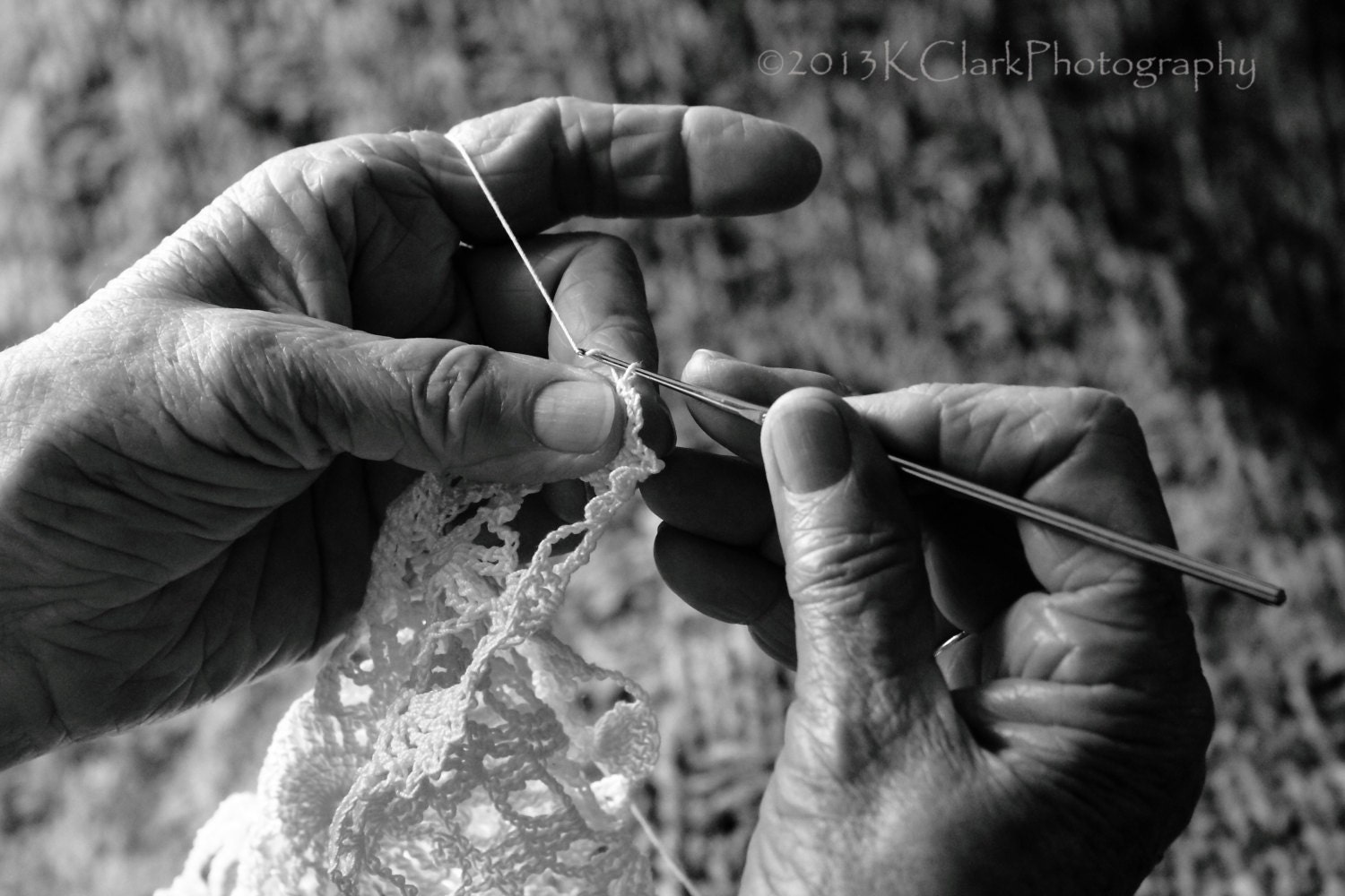 By Hand Black and white Fine Art photography portrait Mother Grandmother Crochet memories nostalgia gray warmth