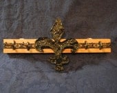 12" Decorative Wall-Hanging Fleur-de-Lis Key Holder