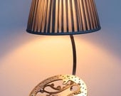 Custom HandMade Table Lamp with Clock