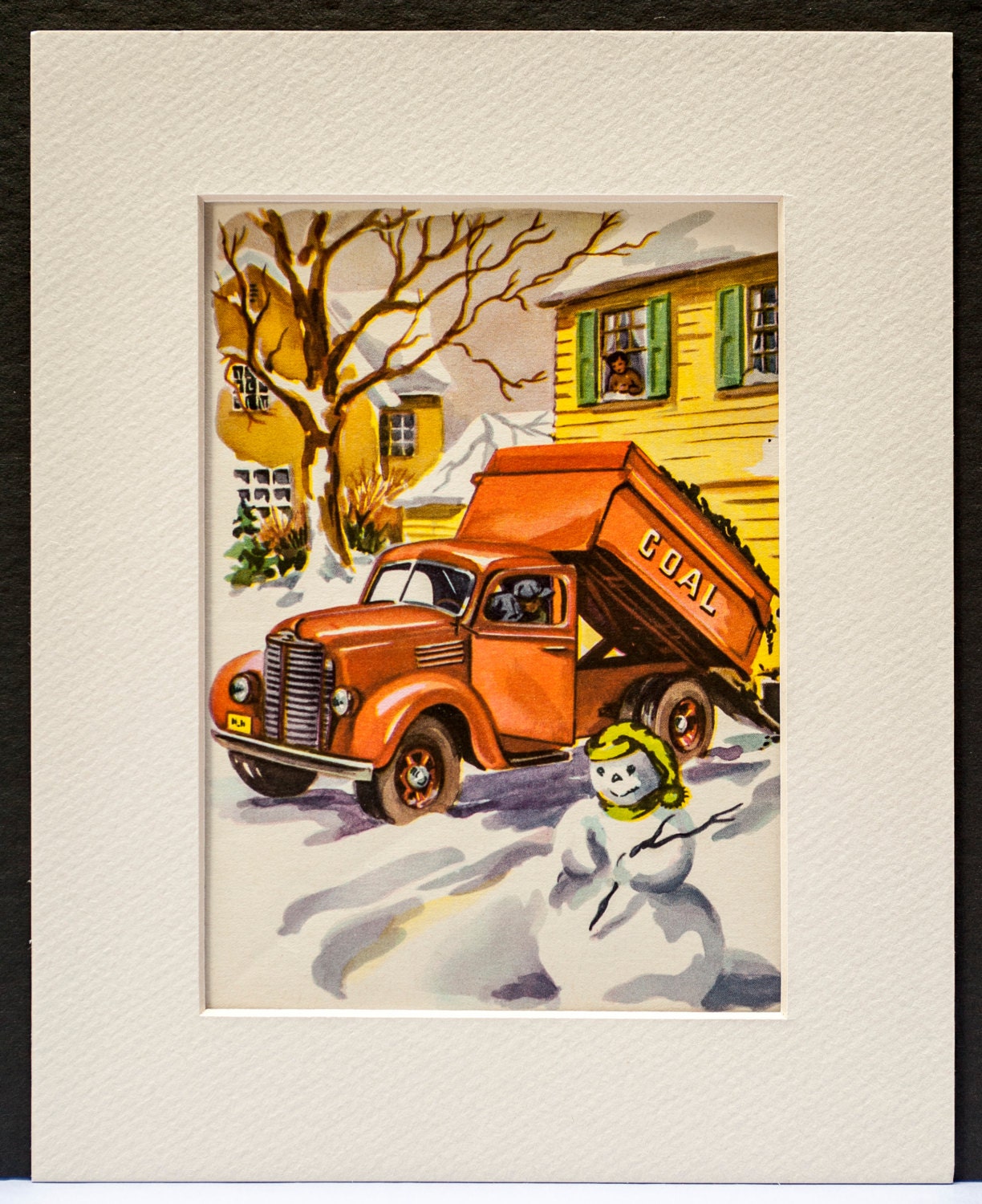 1950's Truck Matted picture - Wall Decor for Child's room