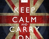 Keep Calm And Carry On-British Flag Background-Keep Calm Series-8x10-Inch Printable