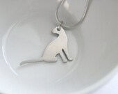 Free Shipping - Stainless Steel Pendant Cat Oriental Shorthair  Siamese Kitten Kitty Love Cat Cat Lover cutout with chain