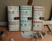 Floral Wallet - Handmade Lace Cotton Leather Bill Fold Clutch