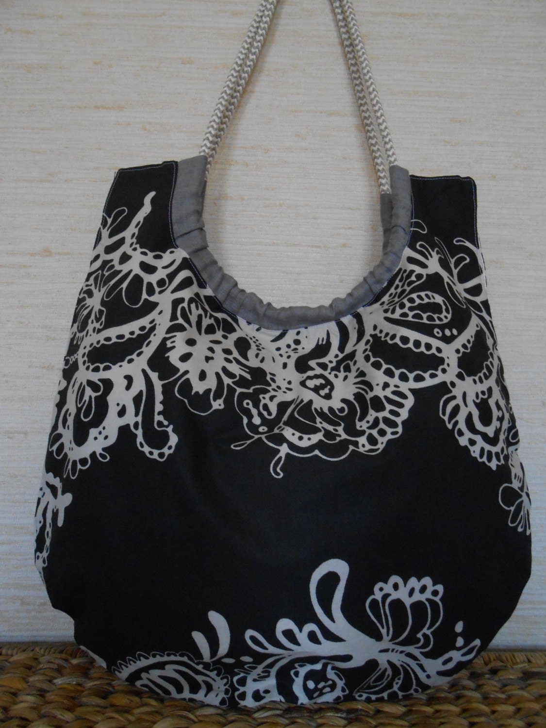 Cotton handbag shoulder bag linen Eco friendly purse canvas flower handmade beach bag girl bag book bag fabric bag with GIFT