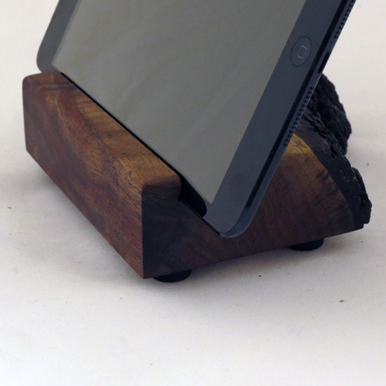 Wood iPad Mini Stand Live Edge Wood Walnut - Elsa