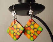 Polka-dot polymer clay earrings