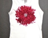 Trendy, Chic and Unique outfit detailed with a handmade fuchsia pompom and rhinestone broach is highly stylish for today's fashion