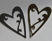 18 marianne Heart die cuts mirrored card  Diy Wedding Stationery silver, gold, blue.pink