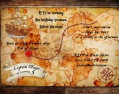 Pirate Treasure Map Invitation Birthday Party