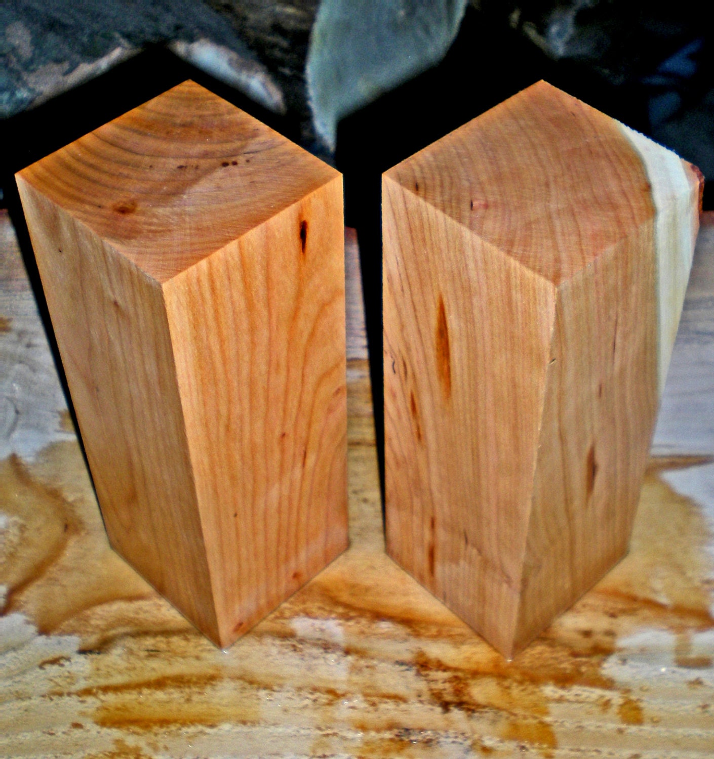 Black Rum Cherry Wood Lathe Turning Carving Pepper Mill set of 2 Blanks CH048 3x3x8