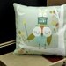 Talent Pillow Cover - Owl Mini Pillow, Tree, Nature, Woodland, Nursery Decor, Bunny Rabbit, Aqua Blue, Green, Orange