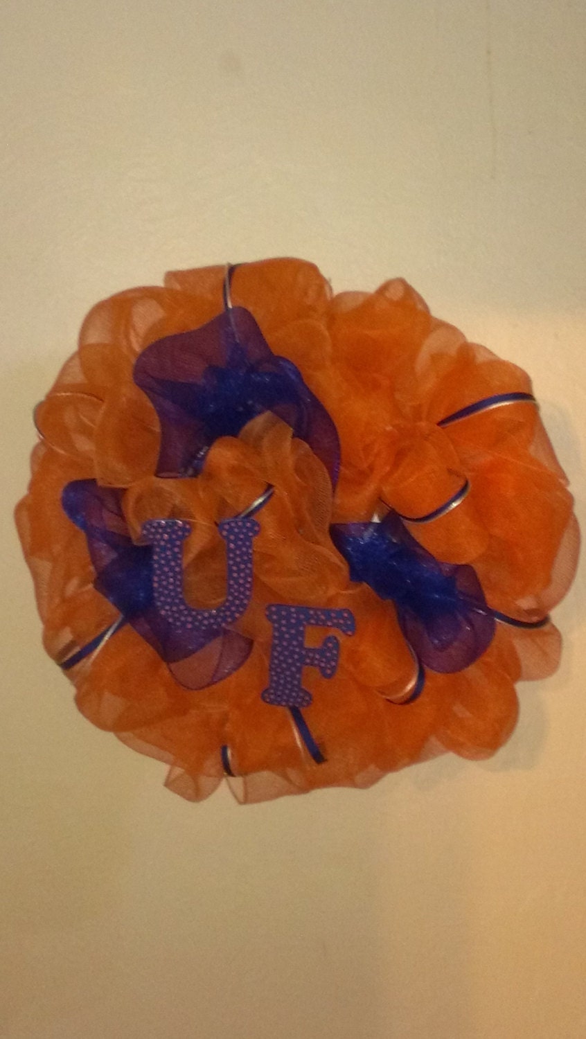 Orange and blue deco wreath