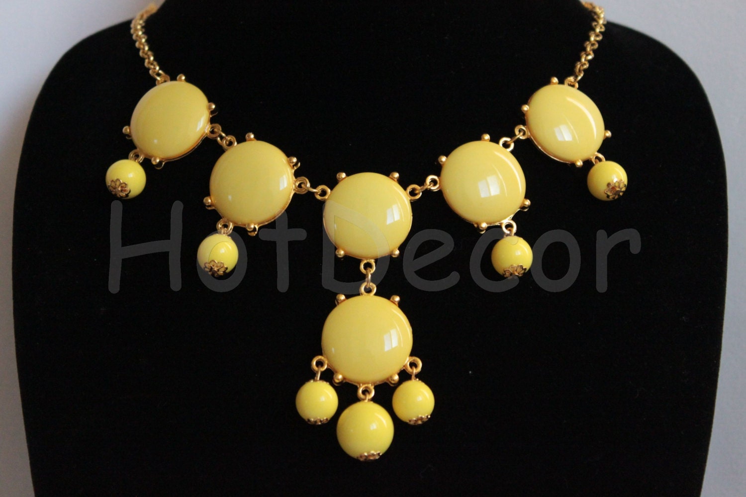Statement Necklaces Yellow mini Bubble necklace  fashion jewelry collar Necklace yellow Bubble necklace Jcrew style Chunky Necklace
