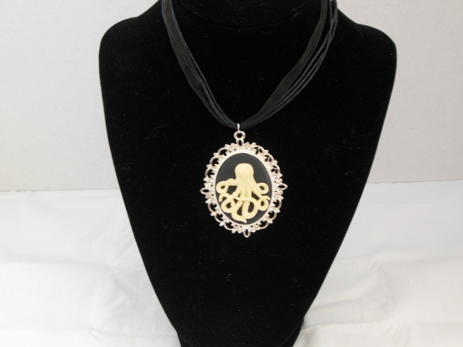 Ivory Kraken Cameo Necklace