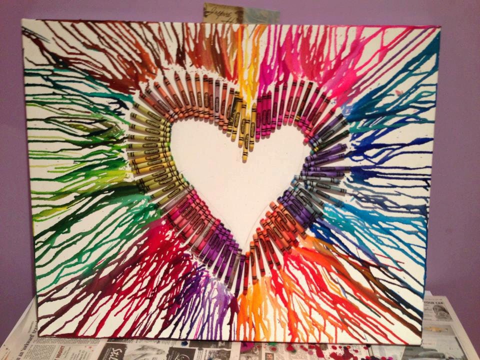 Melted Crayon Art Heart