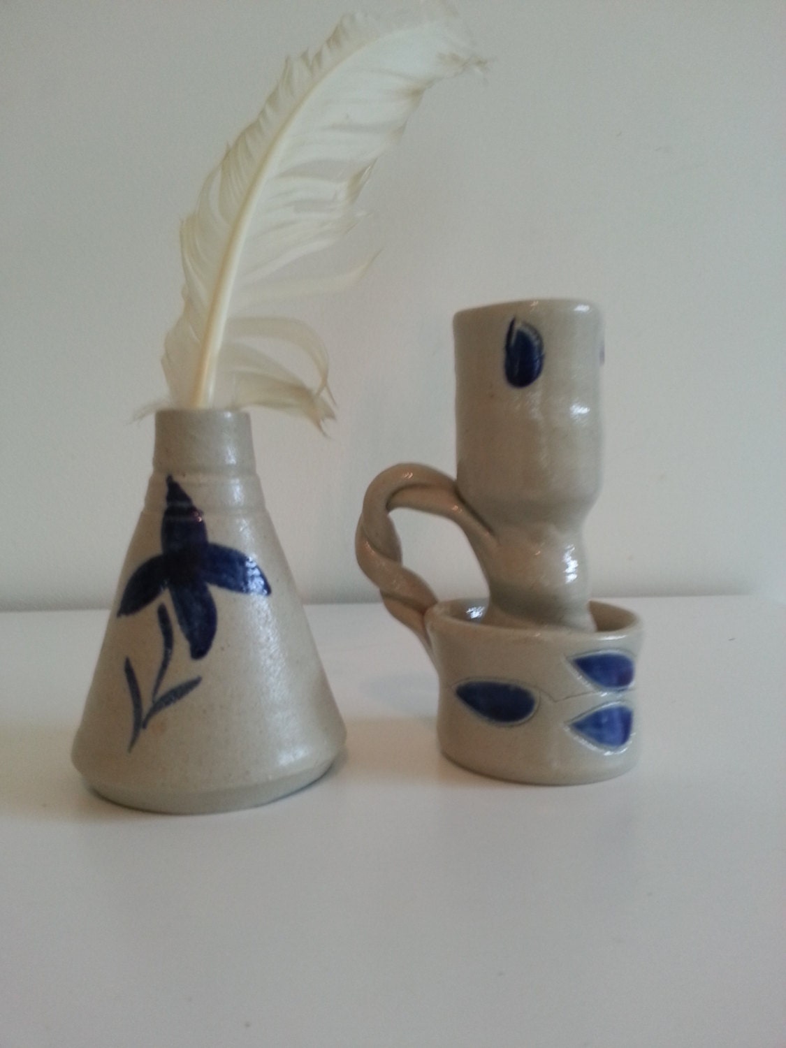 Colonial Williamsburg inkwell & candleholder - 1980's souvenir edition