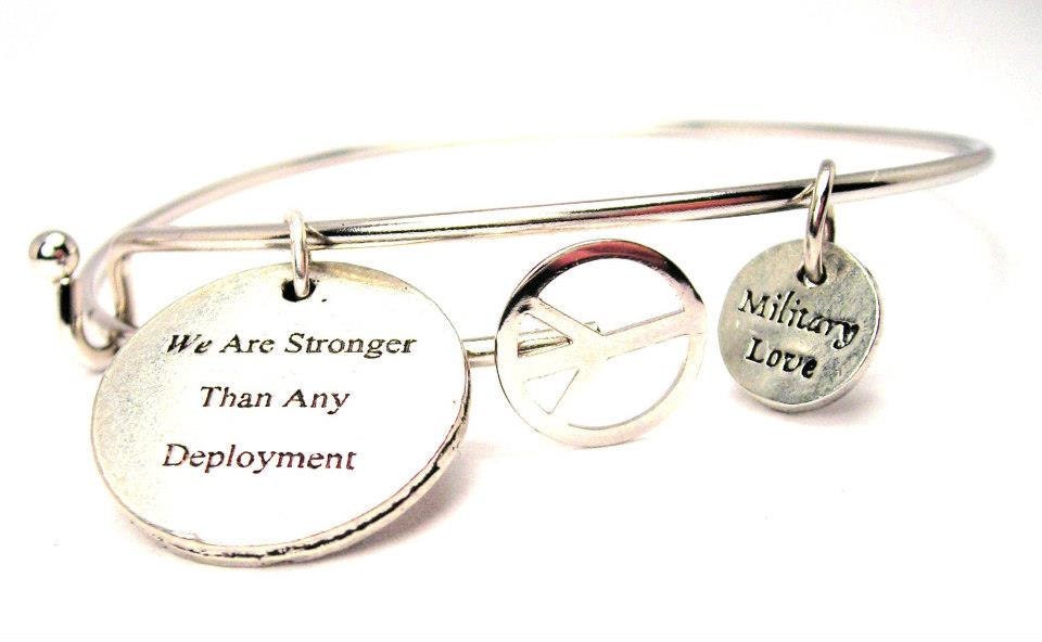 We Are Stronger Than Any Deployment bangle bracelet