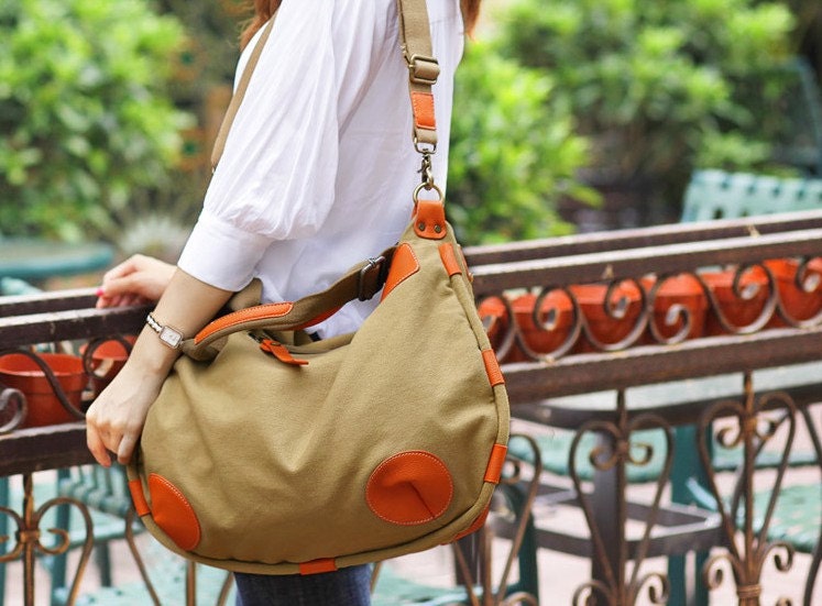 Canvas bag, travel bag, outdoor sports bag, purse, casual fashion flip bag