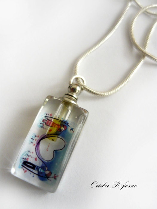 Perfume Pendant, Perfume Vial necklace. You Choose Scent.