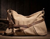 Leather bag, handmade Canvas leather bag, Shoulder Bag, messenger bag, ipad bag,Computer bag,street attractive package