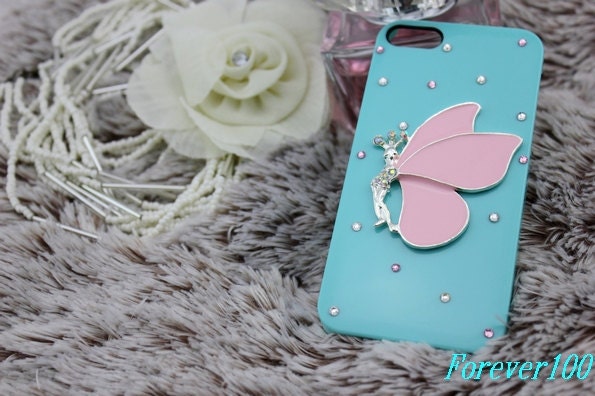 butterfly iphone case, i phone 4 4s 5 case,cool cute iphone4 iphone4s 5 case,stylish plastic rubber cases cover, Artificial Swarovski