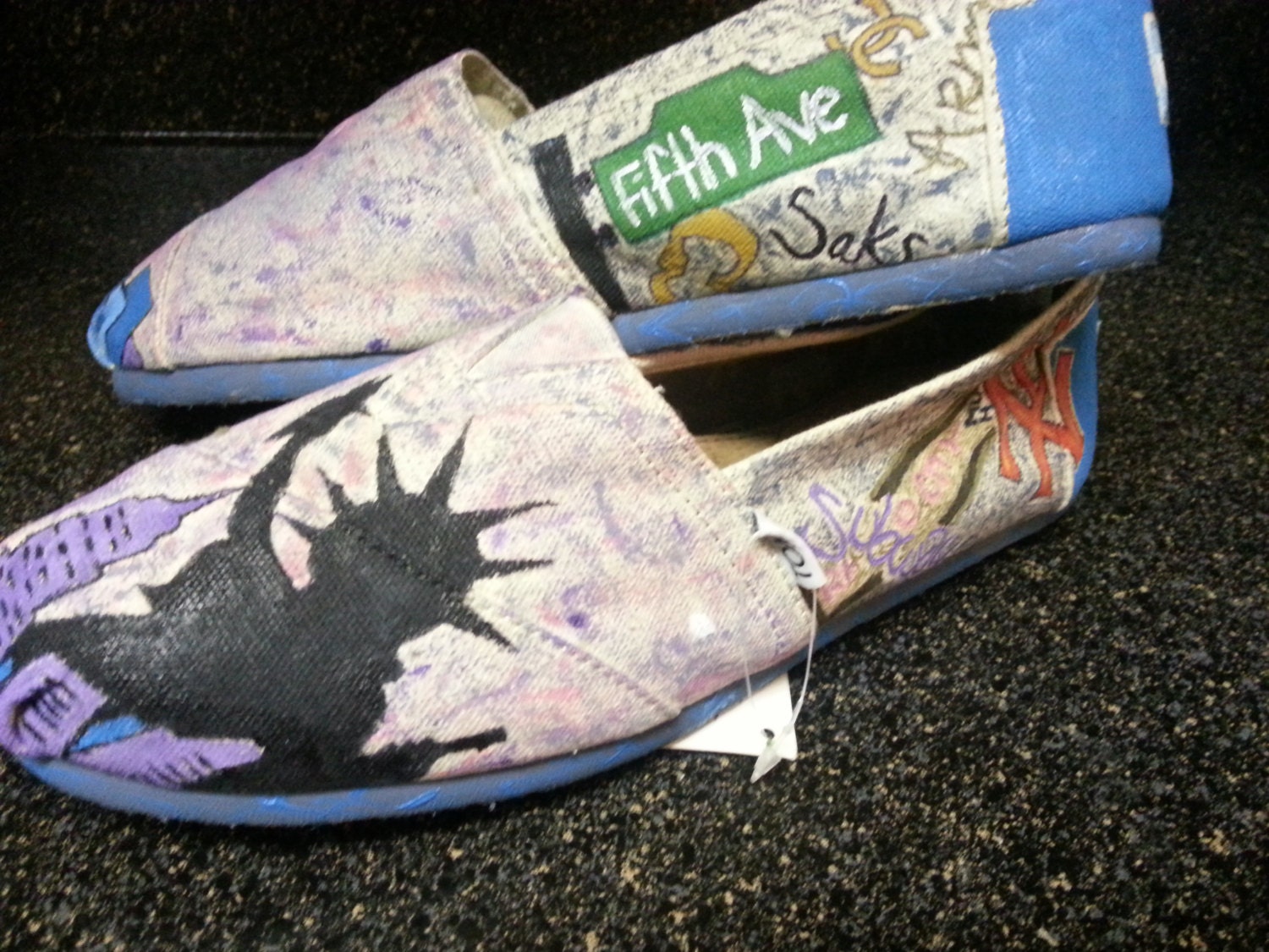 Hand Painted New York City Toms Shoes