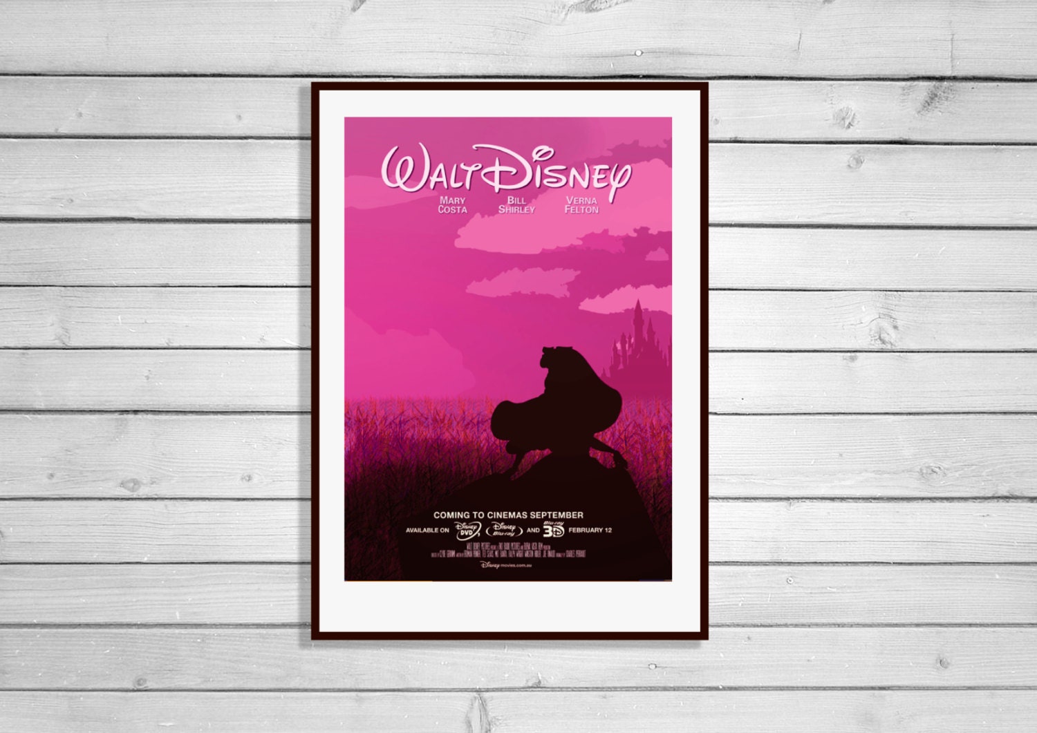 Minimalistic Sleeping Beauty Movie Poster A3